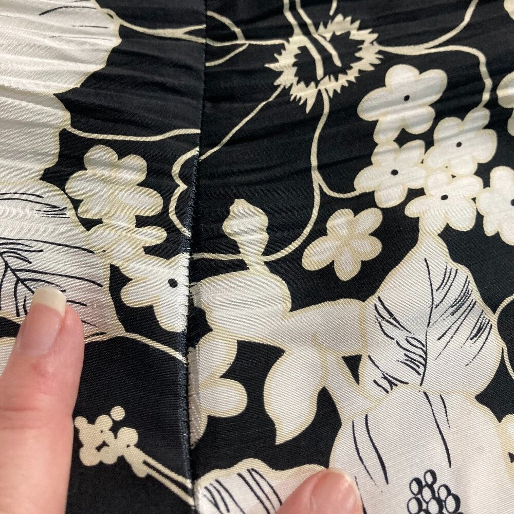 Real Clothes Floral pant Silk Ivory Black Lightweight Side Zip Size 6 - Picture 11 of 11